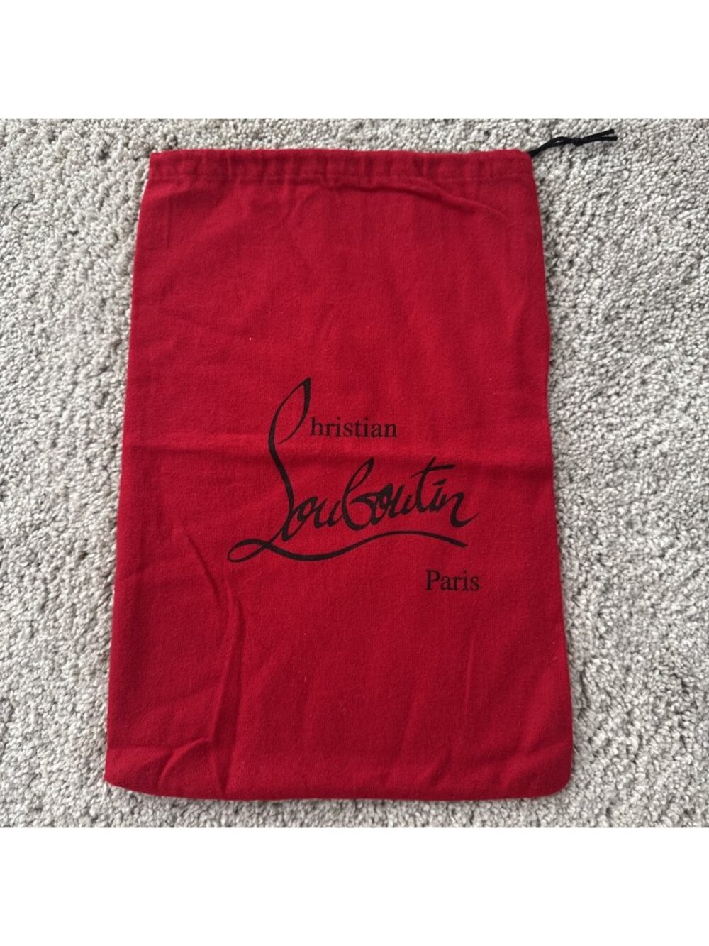 Christian Louboutin Paris Red Drawstring Shoe Dust Bag 14x9